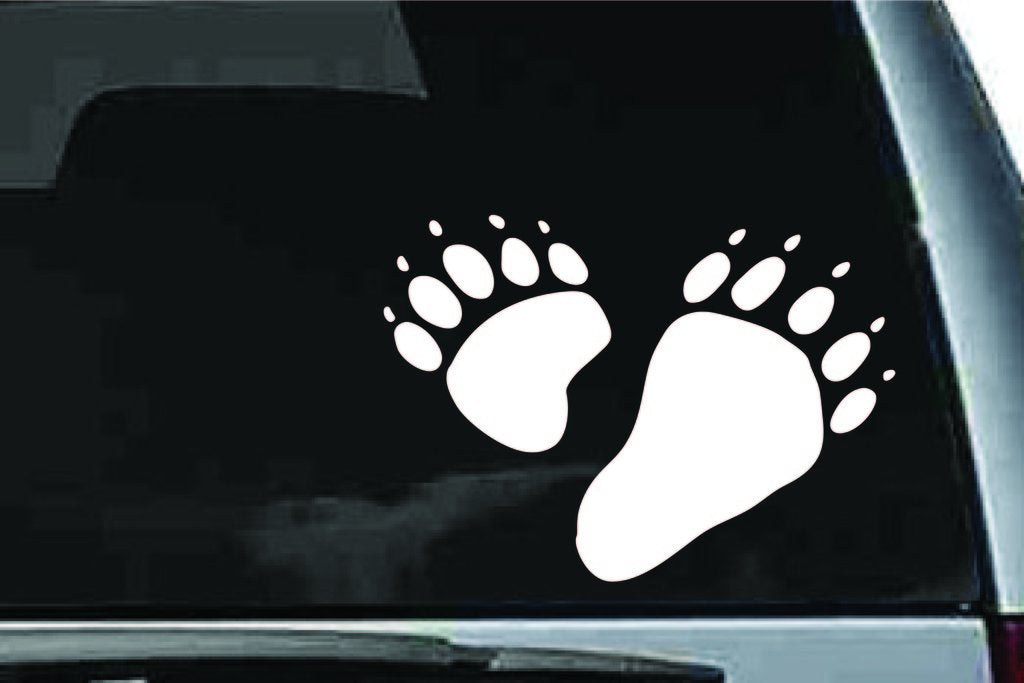 Picniva Bear Tracks Sty2 Vinyl Car Window Decal, Approx 5 in