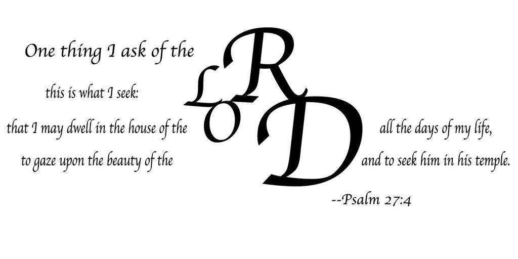 Picniva Matte Black Psalm 27:4 Scripture Vinyl Wall Decal Faith Bible Decor