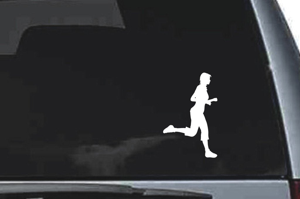 Picniva Jogging Vinyl Car Window Decal, Approx 5 in