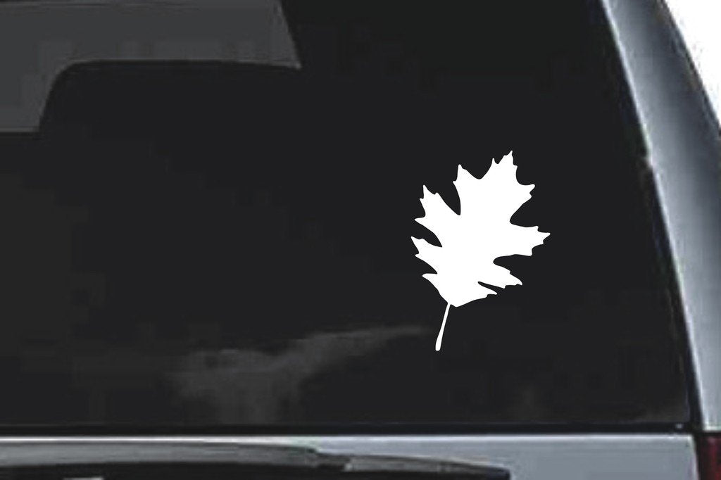 Picniva Angular Maple Leaf Design117 Vinyl Car Window Decal, Approx 5 in