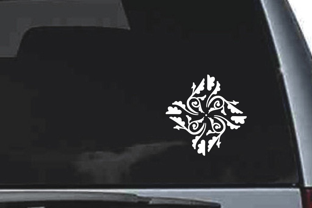 Picniva Diamond Scroll Ornament Sty81 Vinyl Car Window Decal, Approx 5 in