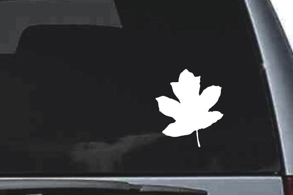 Picniva Rounded Maple Leaf Design125 Vinyl Car Window Decal, Approx 5 in