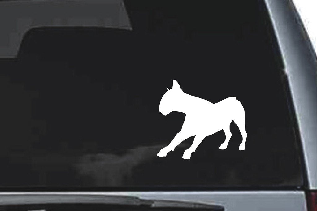 Picniva Bull Terrier Dog Sty8 Vinyl Car Window Decal, Approx 5 in