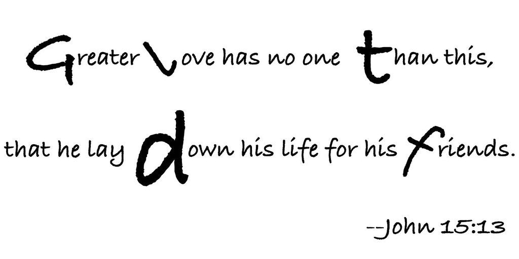 Picniva John 15:13 Scripture Removable Vinyl Wall Decal