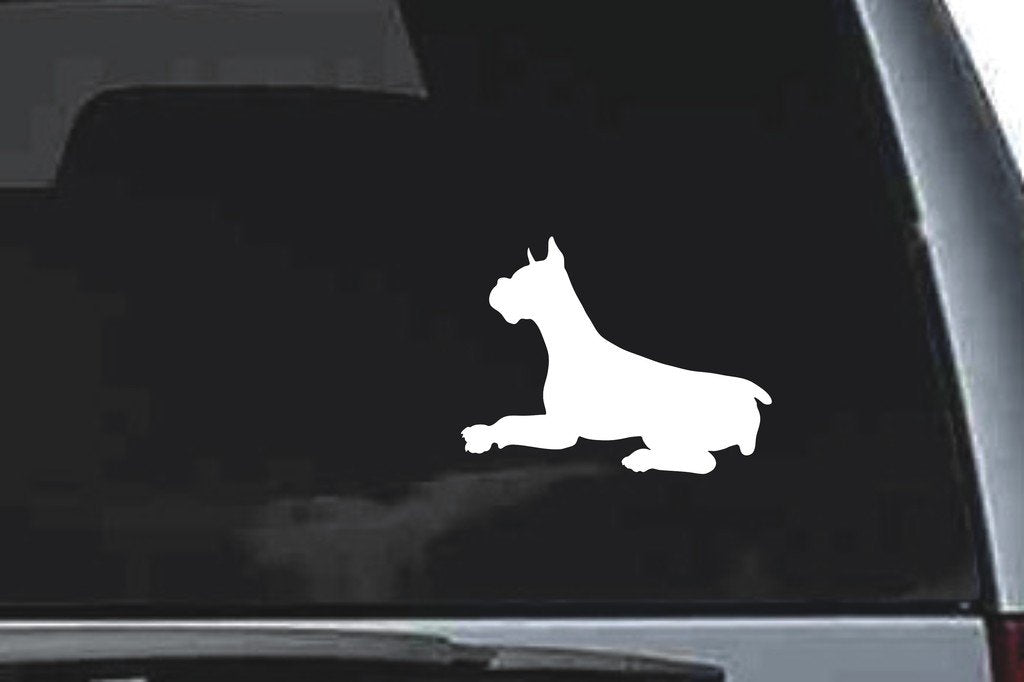 Picniva Boxer Dog Sty7 Vinyl Car Window Decal, Approx 5 in