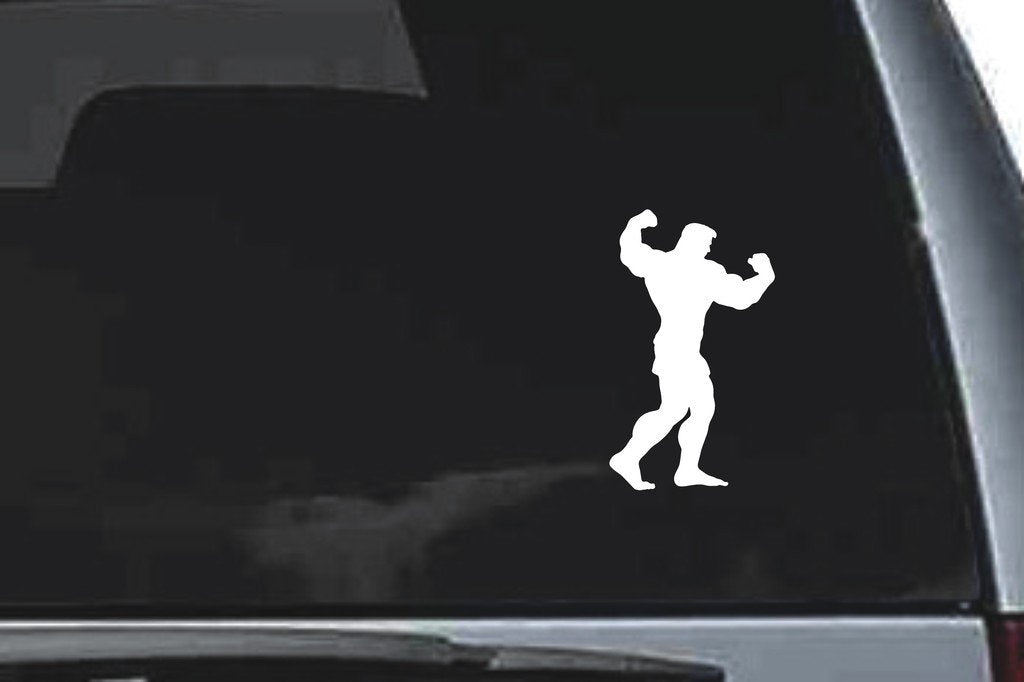 Picniva Muscle Man Sty6 Vinyl Car Window Decal, Approx 5 in