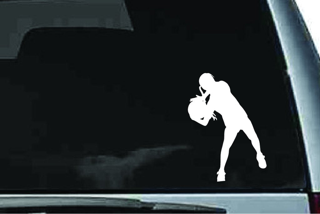 Picniva Soccer Girl Sty34a Vinyl Car Window Decal, Approx 5 in