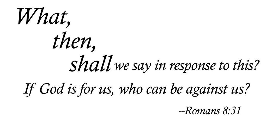 Picniva Romans 8:31 Scripture Removable Vinyl Wall Decal