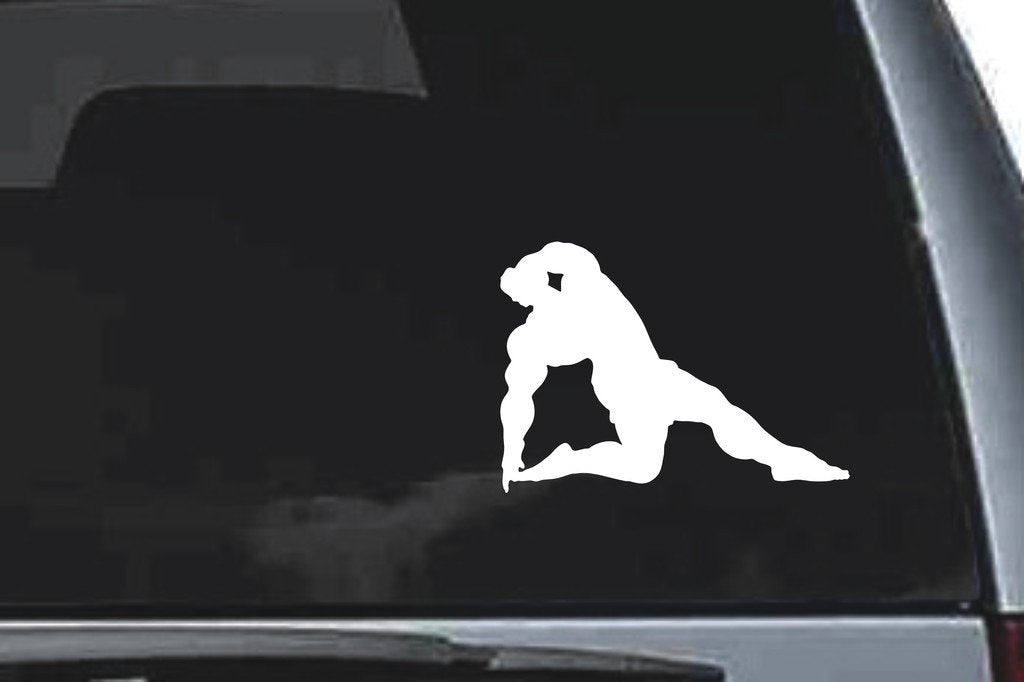 Picniva Muscle Man Sty25 Vinyl Car Window Decal, Approx 5 in