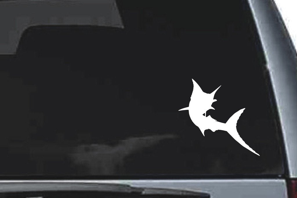 Picniva Marlin Sty7a Vinyl Car Window Decal, Approx 5 in