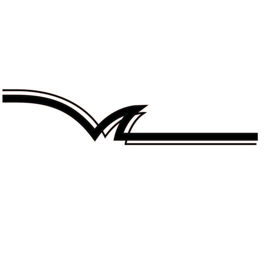 Picniva Style 47 Racing Side Stripe Vinyl Decals, 22 x 101 in, 2 Pc