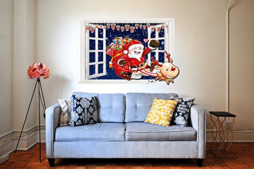 Picniva Santa Window Wall Decal, 35 x 22 in