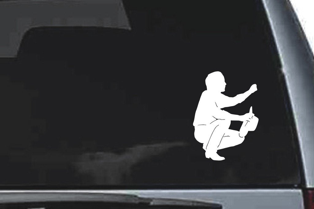 Picniva Cowboy Sty4 Vinyl Car Window Decal, Approx 5 in
