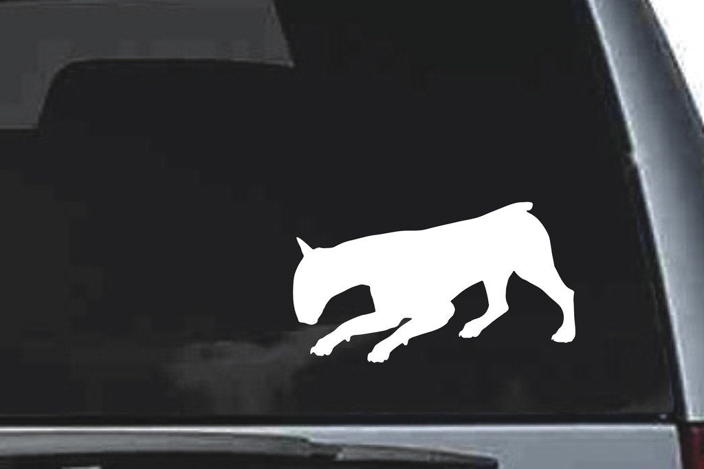 Picniva Bull Terrier Dog Sty12 Vinyl Car Window Decal, Approx 5 in