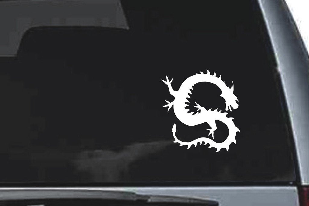 Picniva Orient Dragon Sty21 Vinyl Car Window Decal, Approx 5 in