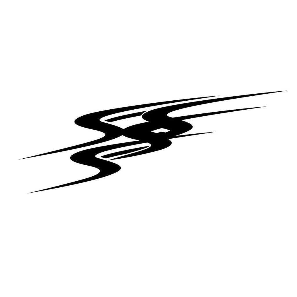 Picniva sty392 Racing Car Body Side Stripes Sticker Decal 2 Pcs