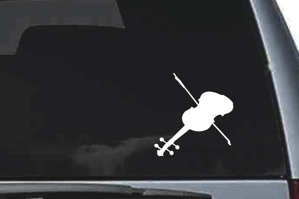 Picniva Fiddle Sty1a Vinyl Car Window Decal, Approx 5 in