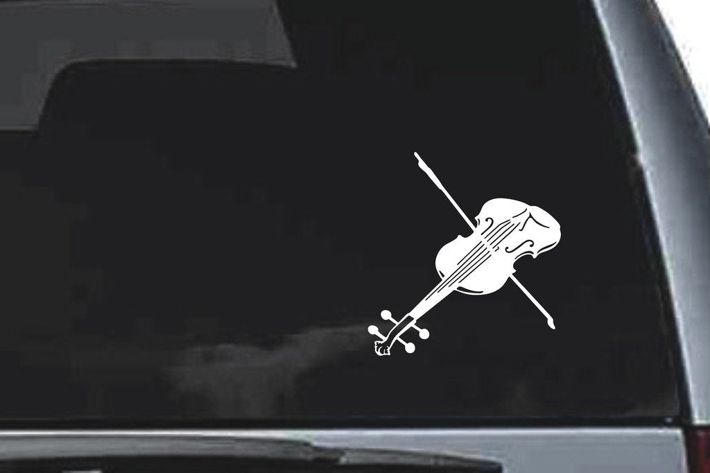 Picniva Fiddle Sty1 Vinyl Car Window Decal, Approx 5 in