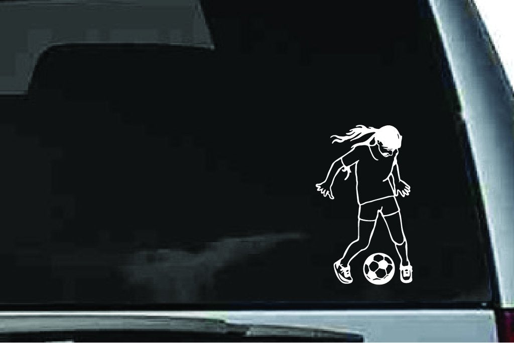 Picniva Soccer Girl Sty42 Vinyl Car Window Decal, Approx 5 in