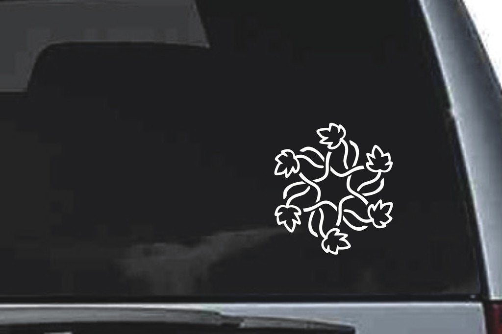 Picniva Curved Flower Cluster Sty78 Vinyl Car Window Decal, Approx 5 in