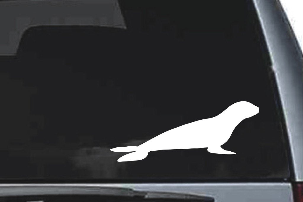 Picniva Sea Lion Sty1 Vinyl Car Window Decal, Approx 5 in