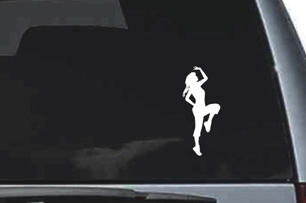 Picniva Jumping Sty1 Vinyl Car Window Decal, Approx 5 in