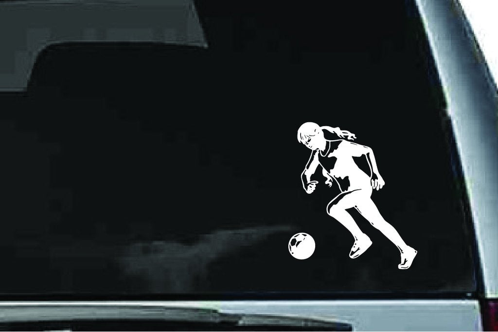 Picniva Soccer Girl Sty37 Vinyl Car Window Decal, Approx 5 in