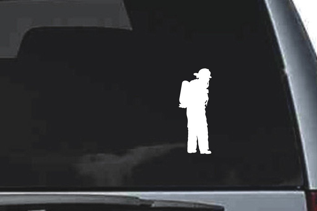 Picniva Fireman Sty17 Vinyl Car Window Decal, Approx 5 in