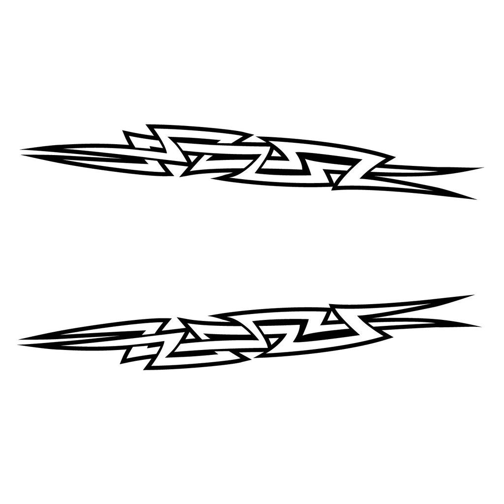 Picniva sty353 Racing Car Body Side Stripes Sticker Decal 2 Pcs