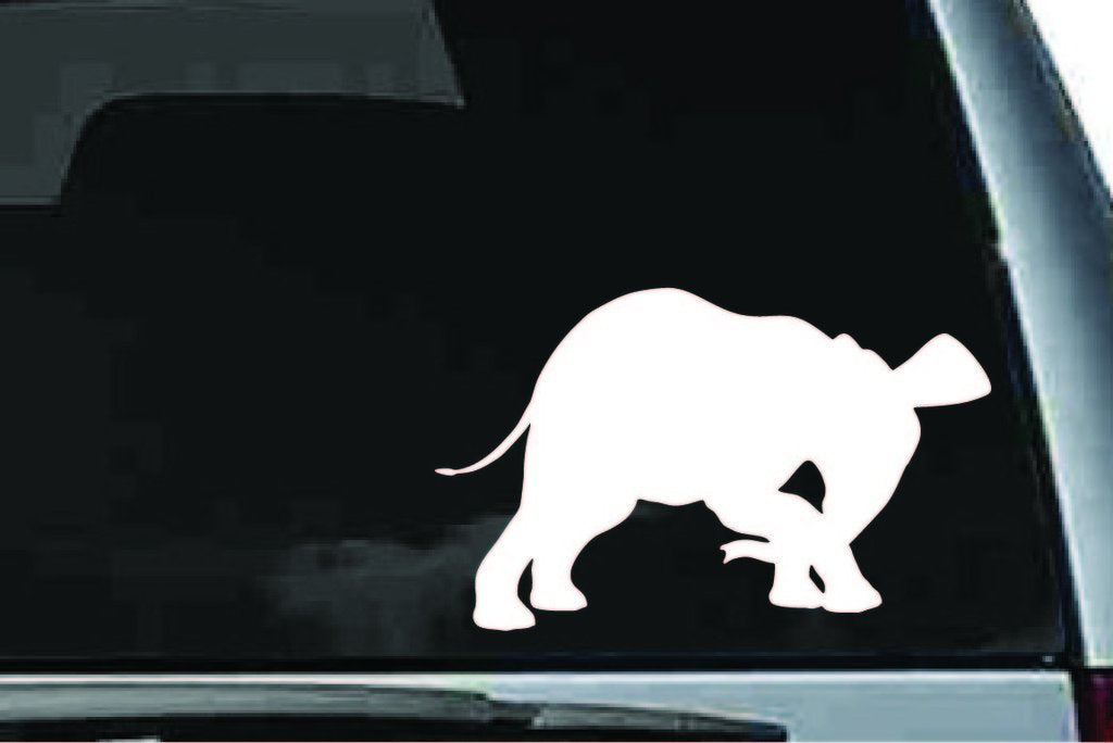 Picniva Elephant Baby Sty9 Vinyl Car Window Decal, Approx 5 in
