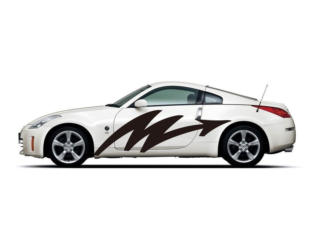 Picniva sty441 Vinyl Racing Stripes Car Body Side Decals, 2-Piece Set