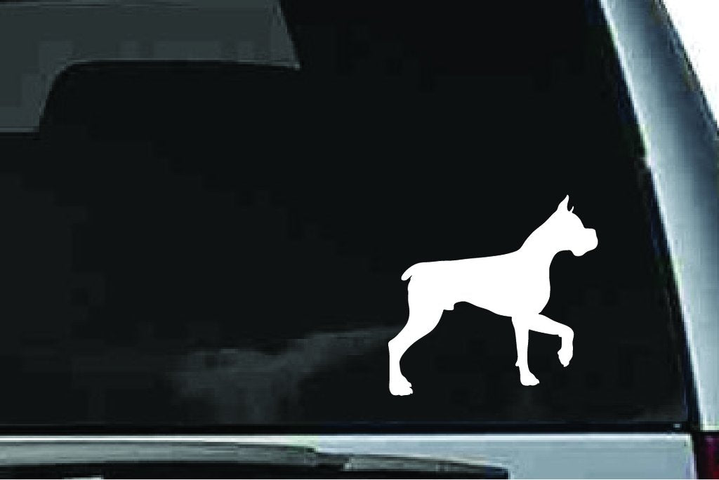 Picniva Boxer Dog Sty2 Vinyl Car Window Decal, Approx 5 in