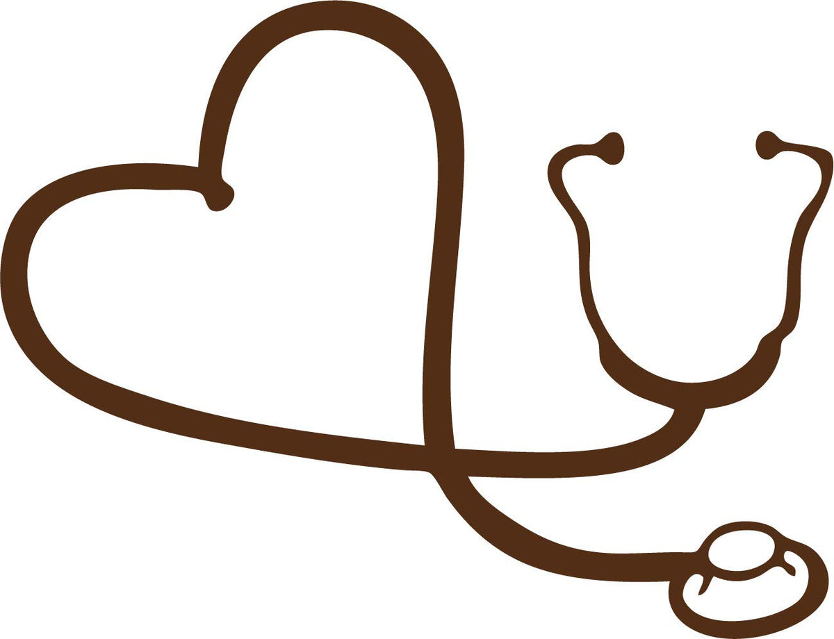 Decaltor Heart Stethoscope Vinyl Decal for Car Window Laptop, 6 in