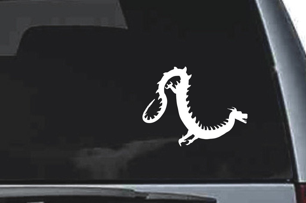 Picniva Orient Dragon Sty13 Vinyl Car Window Decal, Approx 5 in