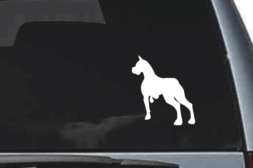 Picniva Boxer Dog Sty21 Vinyl Car Window Decal, Approx 5 in