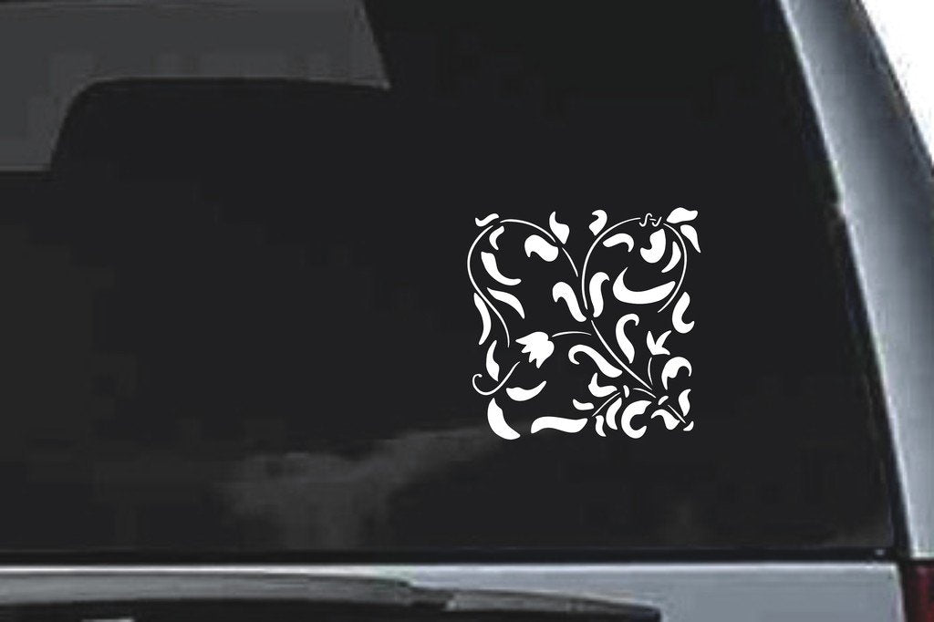 Picniva Corner Scroll Frame Sty33 Vinyl Car Window Decal, Approx 5 in