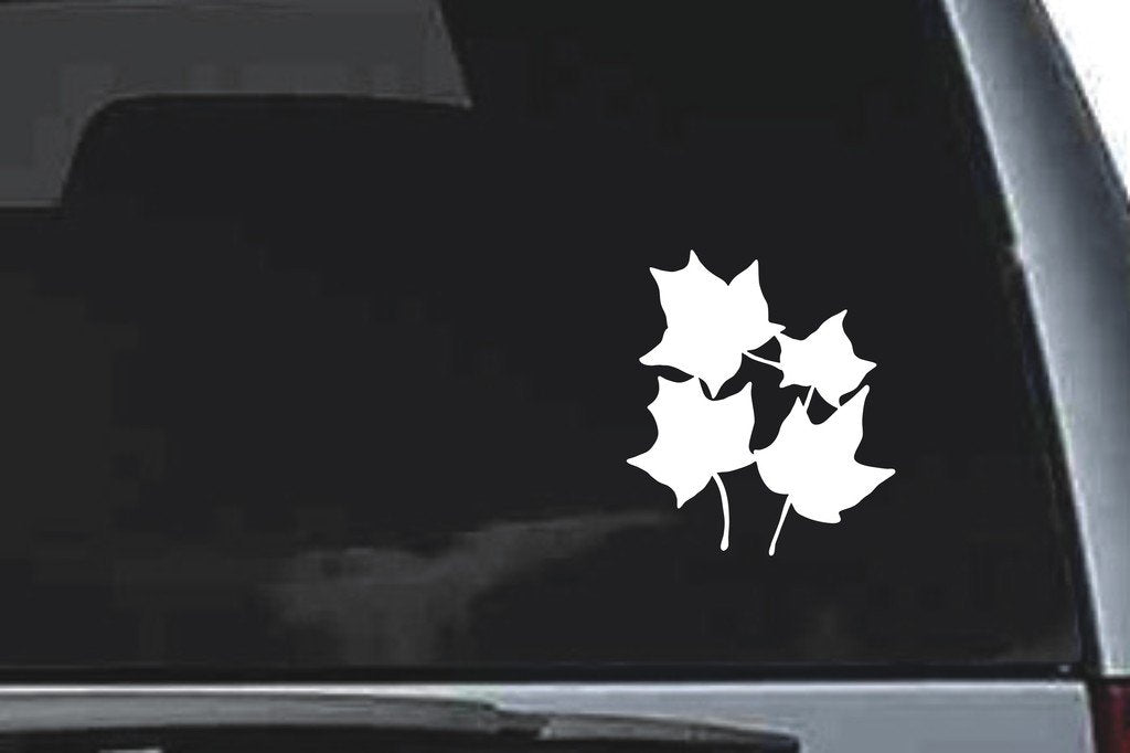 Picniva Maple Leaf Cluster Design76 Vinyl Car Window Decal, Approx 5 in