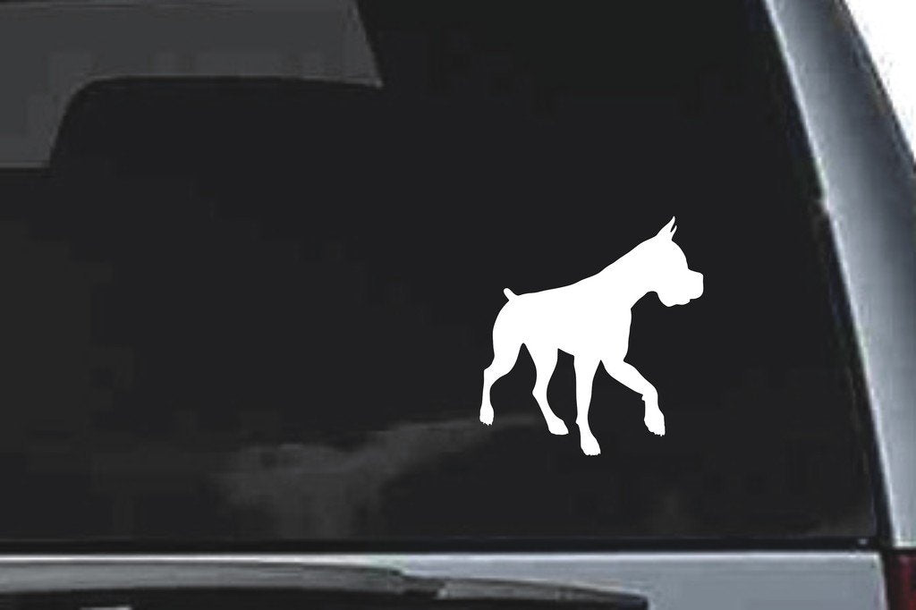 Picniva Boxer Dog Sty37 Vinyl Car Window Decal, Approx 5 in
