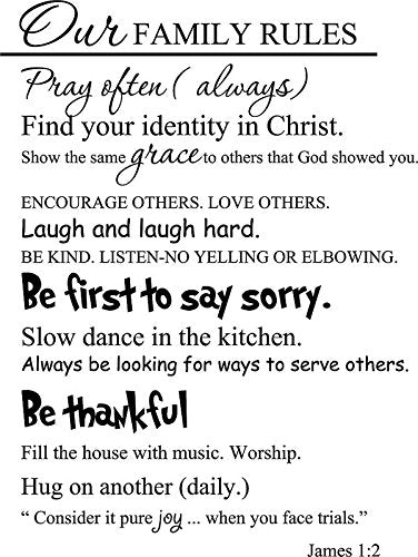 Decalgeek Our Family Rules Wall Decal, Black, 22 x 29 in