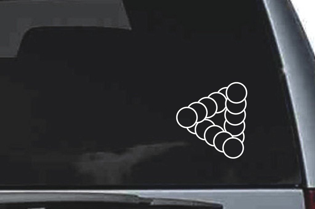 Picniva Triangular Circle Cluster Sty100 Vinyl Car Decal, Approx 5 in