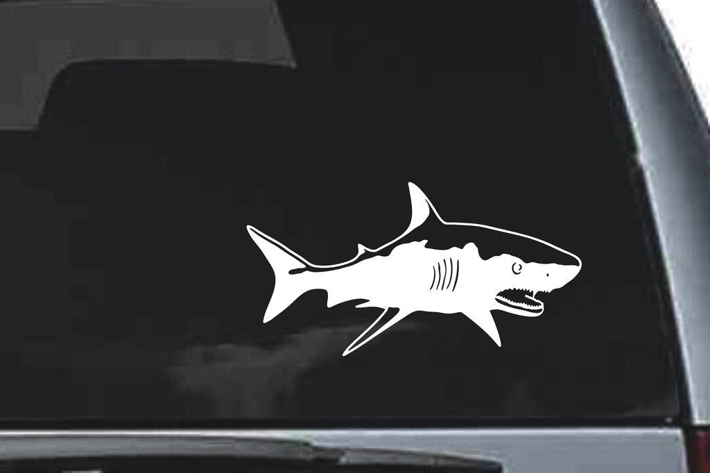Picniva Shark Sty2 Vinyl Car Window Decal, Approx 5 in