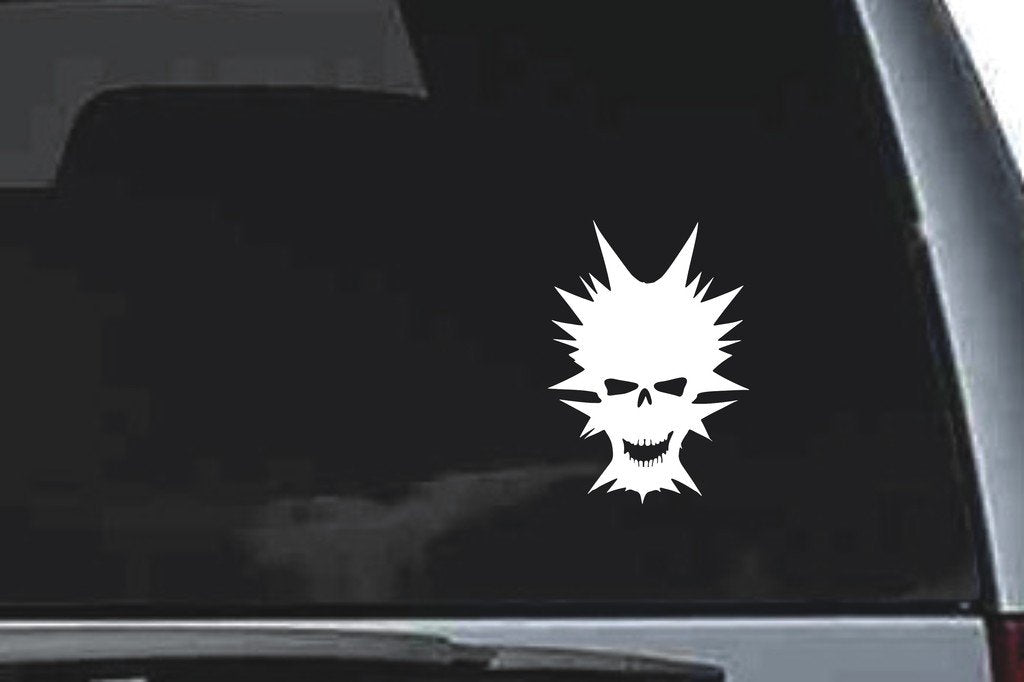 Picniva Skull Sty25a Vinyl Car Window Decal, Approx 5 in