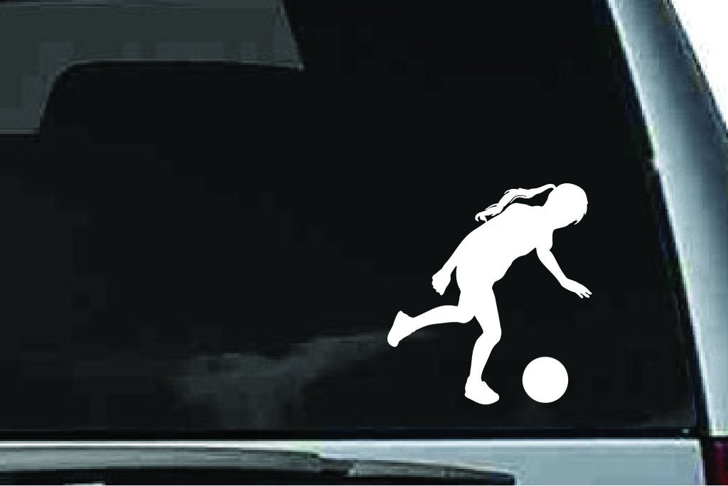 Picniva Soccer Girl Sty38a Vinyl Car Window Decal, Approx 5 in