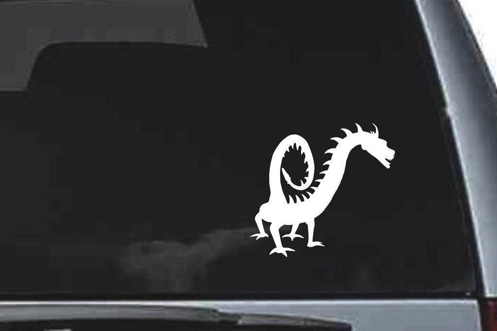 Picniva Orient Dragon Sty17 Vinyl Car Window Decal, Approx 5 in