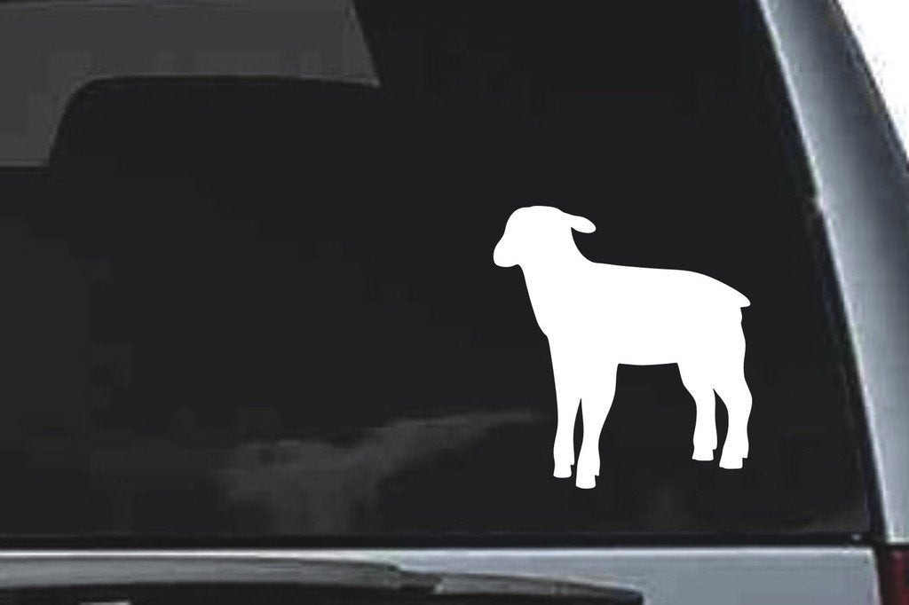 Picniva Lamb Sty1 Vinyl Car Window Decal, Approx 5 in