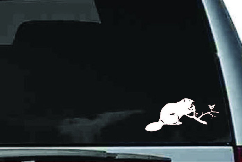 Picniva Beaver Sty4 Vinyl Car Window Decal, Approx 5 in