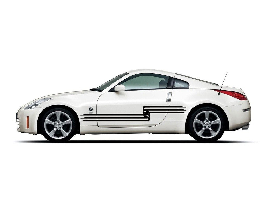 Picniva New sty9 Racing Car Body Side Stripes Sticker Decal 2 Pcs