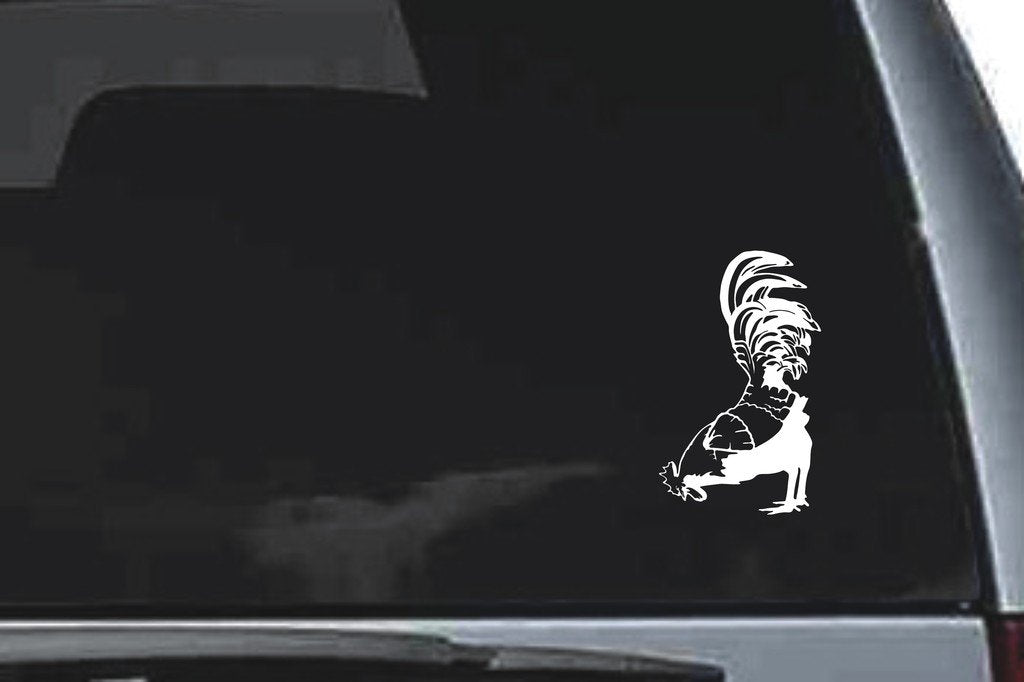 Picniva Rooster Sty4 Vinyl Car Window Decal, Approx 5 in