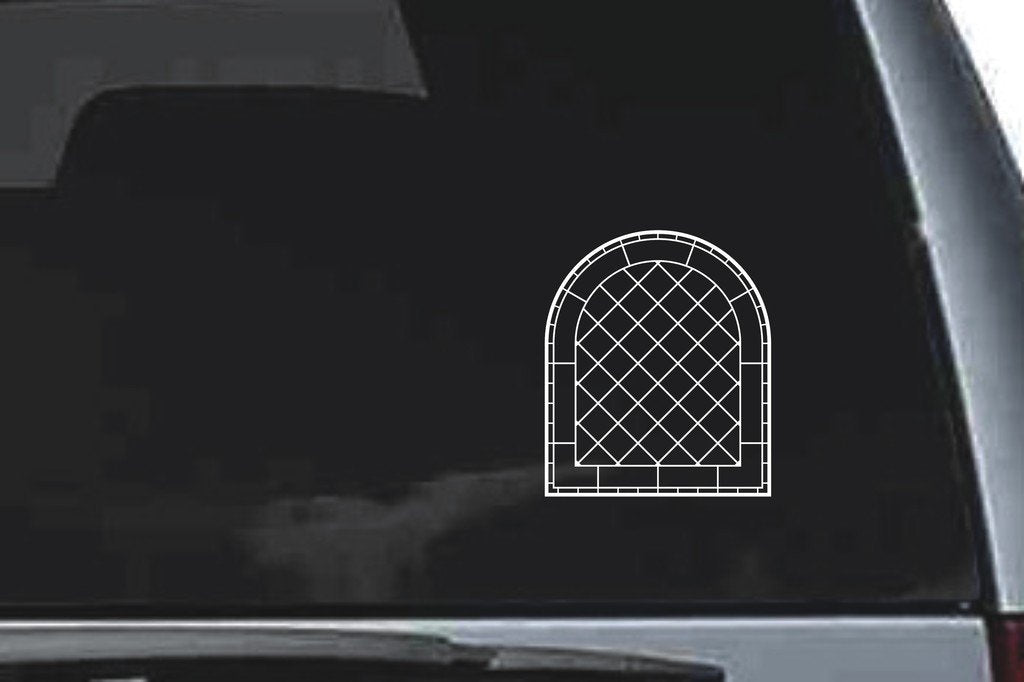 Picniva Arched Lattice Panel Sty76 Vinyl Car Window Decal, Approx 5 in