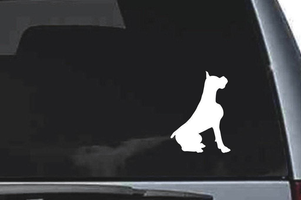 Picniva Boxer Dog Sty3 Vinyl Car Window Decal, Approx 5 in